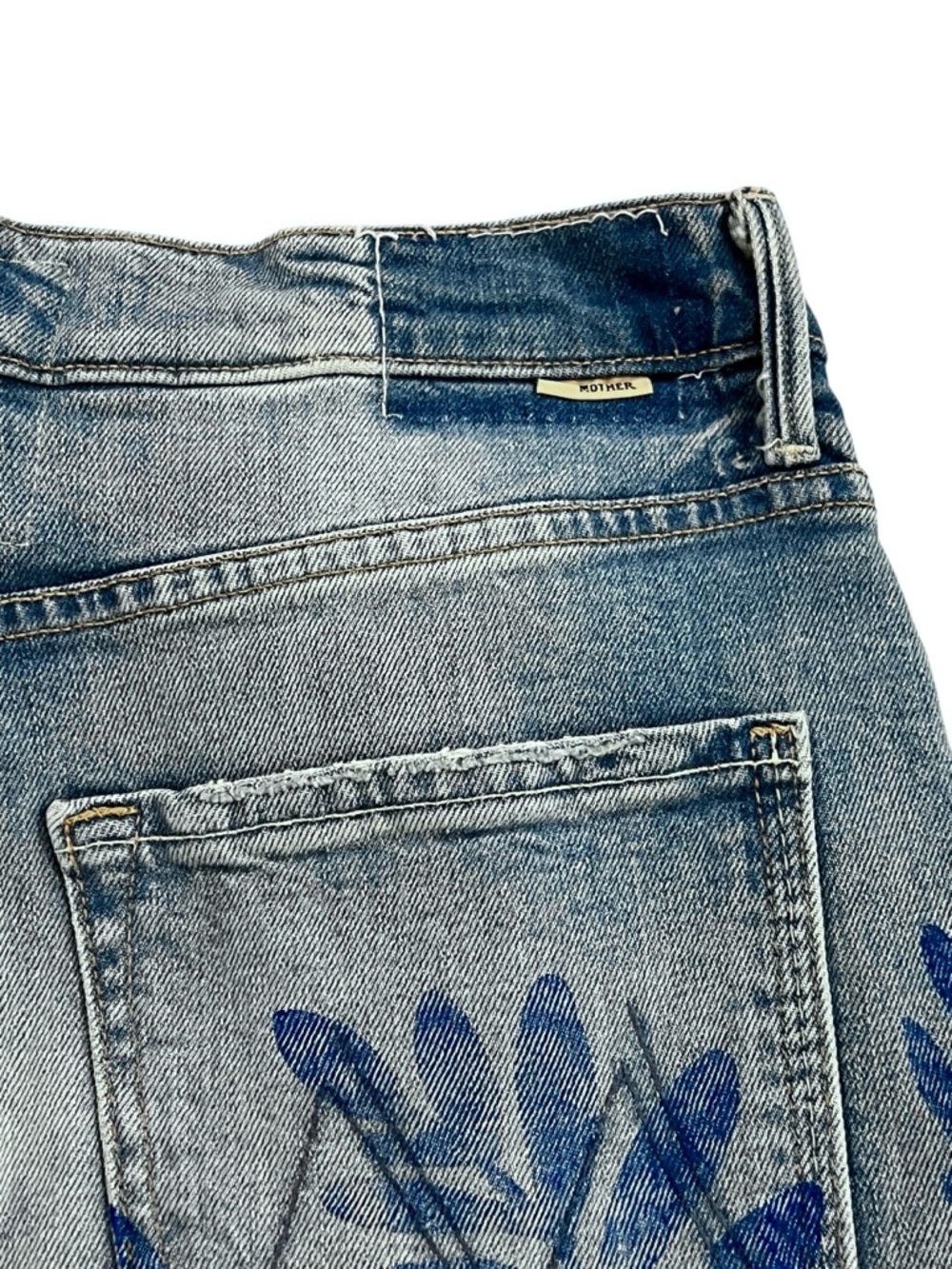Mother The Lasso Sneak Pressed Leaves Jeans – Wide Leg | Statement Denim - Picture 7 of 15